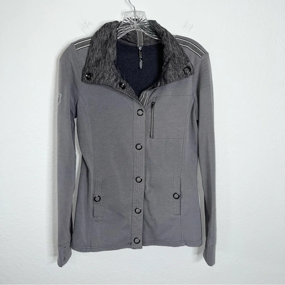 Kuhl Krush Jacket Women Small Snap Button Moto Coat Thumbholes 4234 Hiking B19